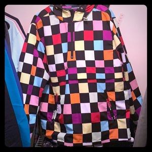 Light weight multi colored, checkered jacket